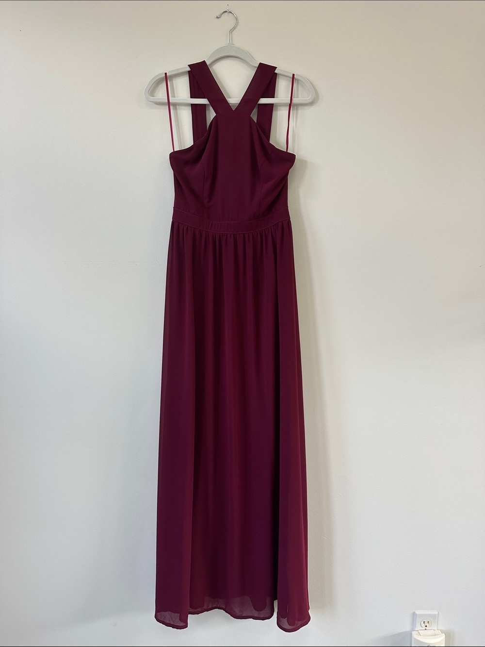 Lulu's Burgundy Cross-Back Maxi Dress